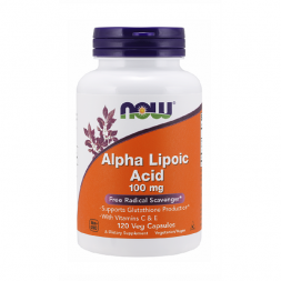 NOW Alpha Lipoic Acid 100mg  120 kaps.  Alfa lipoinė rūgštis